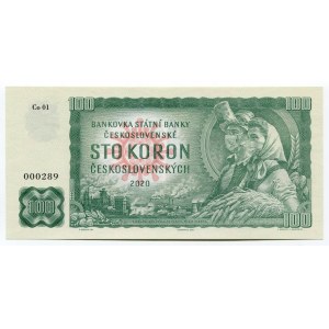 Czechoslovakia 100 Korun 2020 Specimen COVID-19 
