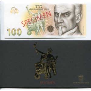 Czech Republic Commemorative Banknote 100th Anniversary of the Czechoslovak Crown 2019 (2020) SPECIMEN NEW RARE Series D