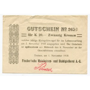 Austria Traisen 20 Kronen 1918 Notgeld