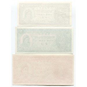 Hong Kong Set of 3 Notes: 1 - 5 - 10 Cents 1961 -71