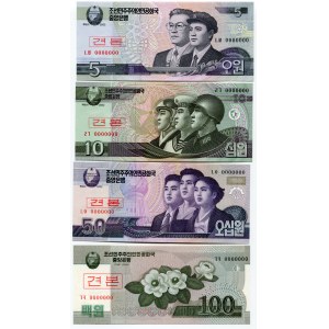 North Korea Set of 10 Notes 2002 -13 Specimen