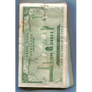 Pakistan Original Bundle with 100 Banknotes 100 Rupees 1957 (ND) With Consecutive S/N