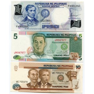 Philippines Set of 5 Notes: 1 - 5 - 10 - 20 - 50 Piso 1916 -2013