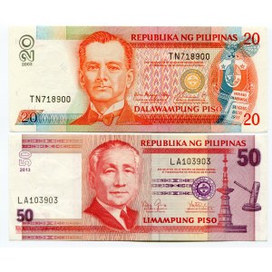 Philippines Set of 5 Notes: 1 - 5 - 10 - 20 - 50 Piso 1916 -2013