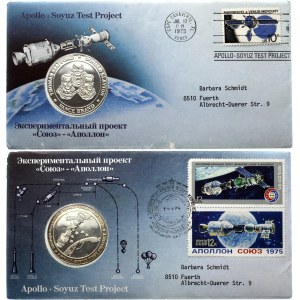 Russia - USSR 2 x Medals In Commemoration of the Apollo-Soyuz Space Mission 1975