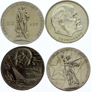 Russia Lot of 4 Coins 1965 - 1977