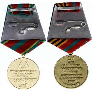 Transnistria Set of 2 Medals with Documents
