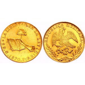 Mexico Guanajuata 8 Escudos 1870 Go FR First Republic