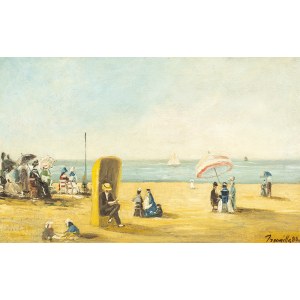 SZKOŁA FRANCUSKA, Plaża w Trouville, koniec XIX W.