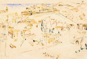 Mela MUTER (1876 - 1967), Pejzaż z Villeneuve-les-Avignon, lata 40