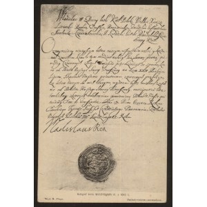 Pocztówka z autografem króla Władysława IV.