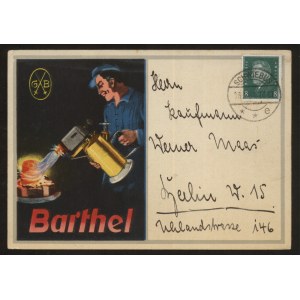 Pocztówka reklamowa firmy Barthel 1931 r.