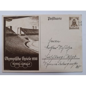 Karta pocztowa z okazji Igrzysk Olimpijskich Berlin 1936 r. 6+4