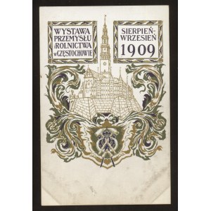 Częstochowa.Widokówka reklamowa Wystawy Przemysłu i Rolnictwa 1909 r.