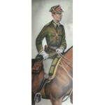 [15 Pułk Ułanów] Akwarela, żołnierz na koniu, sygnowana S.Helpolski-Kuter 10.9.1938r., 15 P.Uł.