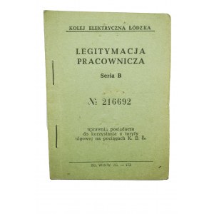 KOLEJ ELEKTRYCZNA ŁÓDZKA Legitymacja pracownicza, rok 1946/47, dla studenta WSGW w Łodzi