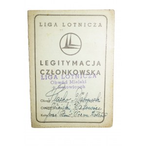 LIGA LOTNICZA Legitymacja Członkowska KATOWICE 1948 rok