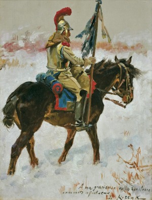 Kossak Wojciech, KIRASJER NA ŚNIEGU, 1895-1900