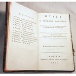 CZARTORYSKI- MYŚLI O PISMACH POLSKICH wyd. Wilno 1801