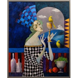 Jan Bonawentura Ostrowski, Woman drinking cider, 2020