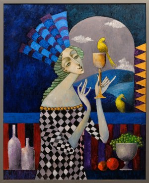 Jan Bonawentura Ostrowski, Kobieta pijąca cydr, 2020