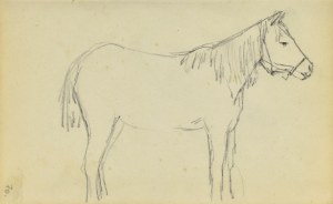 Jacek MALCZEWSKI (1854-1929), Koń stojący ukazany z prawego boku
