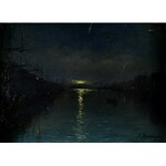 Ferdynand RUSZCZYC (1870-1936), Nokturn- Nocny widok portu, 1893