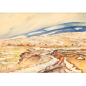 Julian FAŁAT (1853-1929), Pejzaż jesienny z Bystrej, 1918