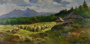 Michał STAŃKO (1901 - 1969), Pejzaż górski z owcami