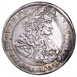 Węgry, Leopold I, 1/2 talara 1699 KB- bardzo ładne