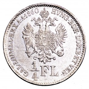 Austria, 1/4 florena 1860 B