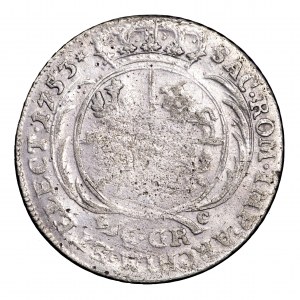 August III Sas, dwuzłotówka 1753 EC, Lipsk
