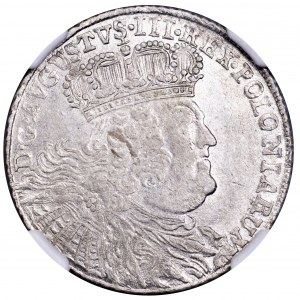 August III Sas, ort 1755 EC, Lipsk - NGC AU55