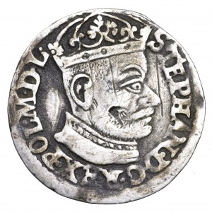 Stefan Batory, trojak 1582, Olkusz - herb Przegonia
