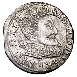 Zygmunt III Waza, trojak 1595, Ryga - bardzo ładny