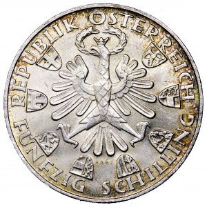 Austria, 50 szylingów 1959, 150 lat wolności Tyrolu