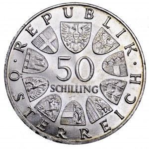 Austria, 50 szylingów 1968, 50 lat Republiki