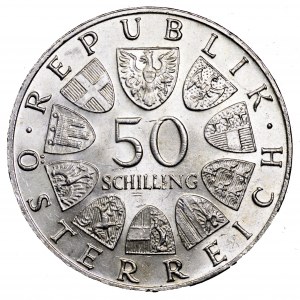 Austria, 50 szylingów 1967, 100 lat Walca Dunajskiego
