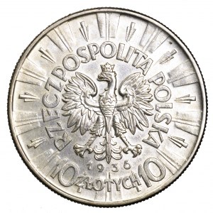 II Rzeczpospolita, 10 złotych 1936, Piłsudski
