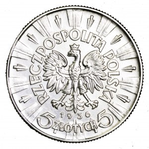 II Rzeczpospolita, 5 złotych 1936, Piłsudski