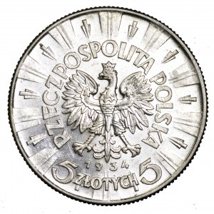 II Rzeczpospolita, 5 złotych 1934, Piłsudski