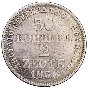 Zabór Rosyjski, 30 kopiejek/2 złote 1838 MW