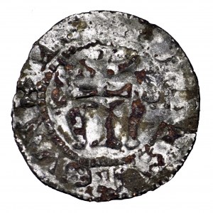 Węgry, falsyfikat z epoki denara Marii Andegaweńskiej - rzadkie