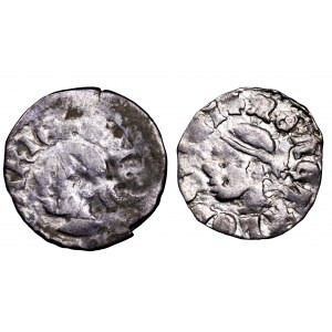 Polska/Węgry, Ludwik Andegaweński, zestaw 2 denarów z saracenem