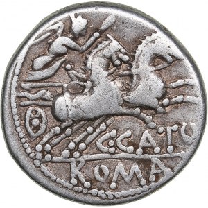 Roman Republic AR denarius - C.Porcius Cato (123 BС)