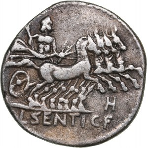Roman Republic AR denarius - L. Sentius C.f. (101 BС)