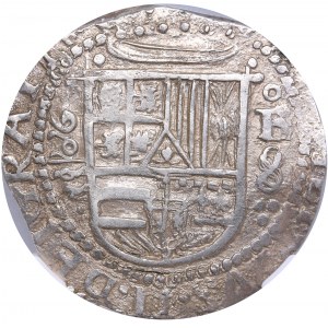 Spain - Valladolid 8 reales 1590 F - Philipp II NGC MS 62