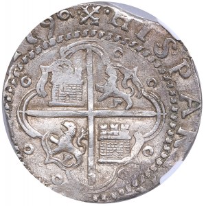 Spain - Valladolid 8 reales 1590 F - Philipp II NGC MS 62