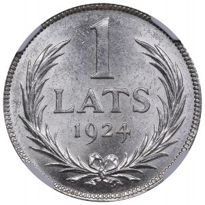 Latvia 1 lats 1924 NGC MS 63