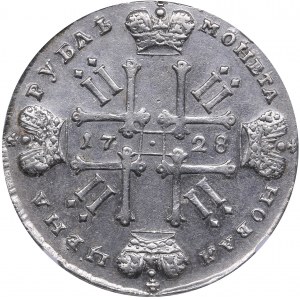 Russia Rouble 1728 - Peter II (1727-1729) NGC AU details